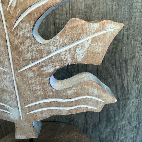 Rustic Maple Leaf Decor Mango Wood NEW FAST SHIP - Picture 4 of 9